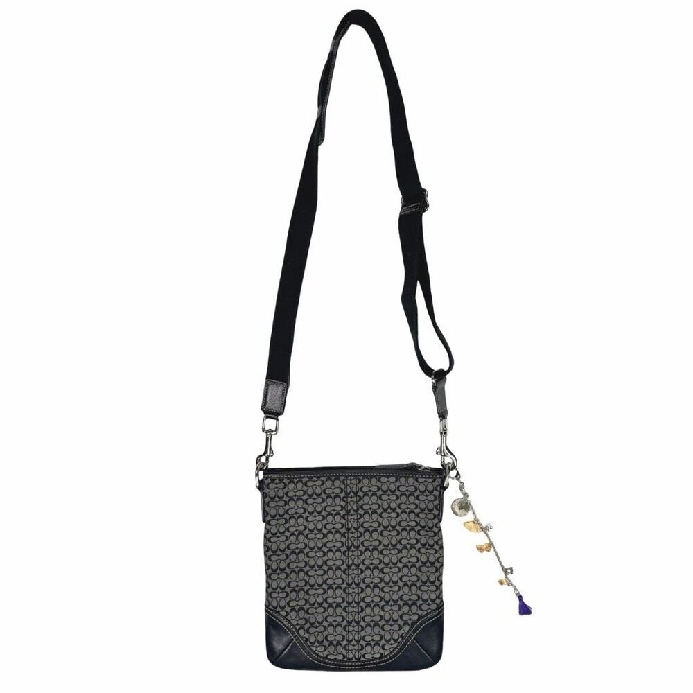 COACH Signature Small Black Crossbody Shoulder Bag - F01584 - Picture 6 of 7